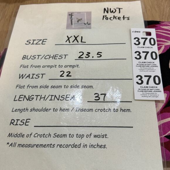 WHO WHAT WEAR Puff Sleeve Linen Blend Dress NEW Size XXL Pink Black Leaf Print - Picture 9 of 11